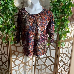 Chico's Touch of Cashmere Animal Print Sweater